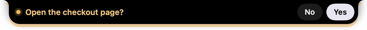 A short yes-or-no asked in the band beside the notch