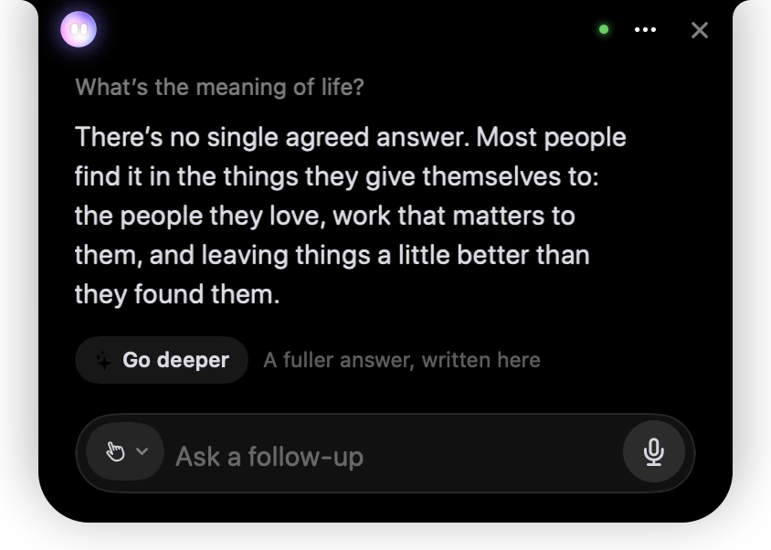 A short answer with the Go deeper offer