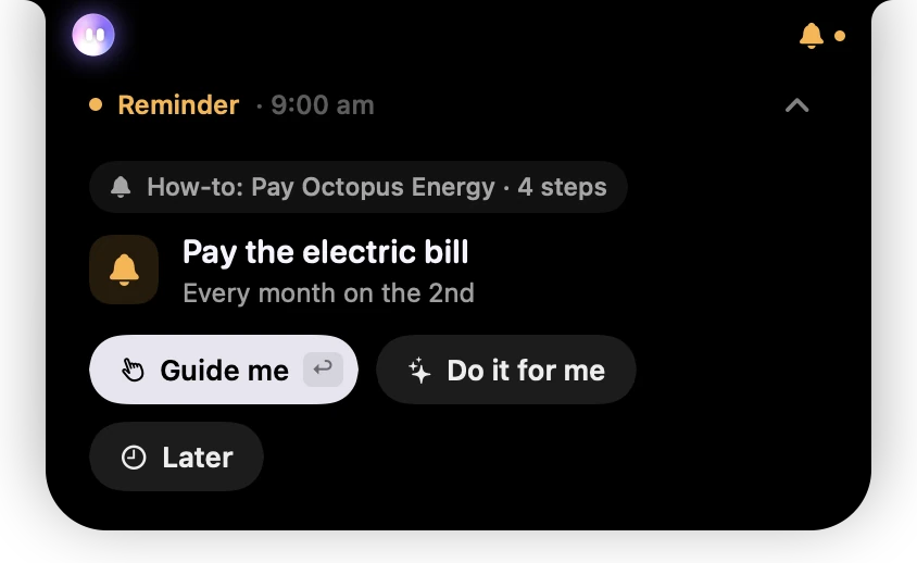 A reminder with a how-to behind it