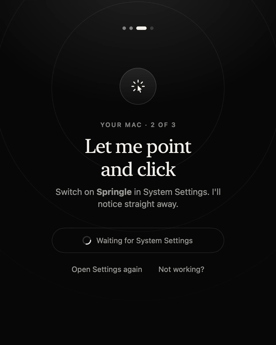Setup: Accessibility permission