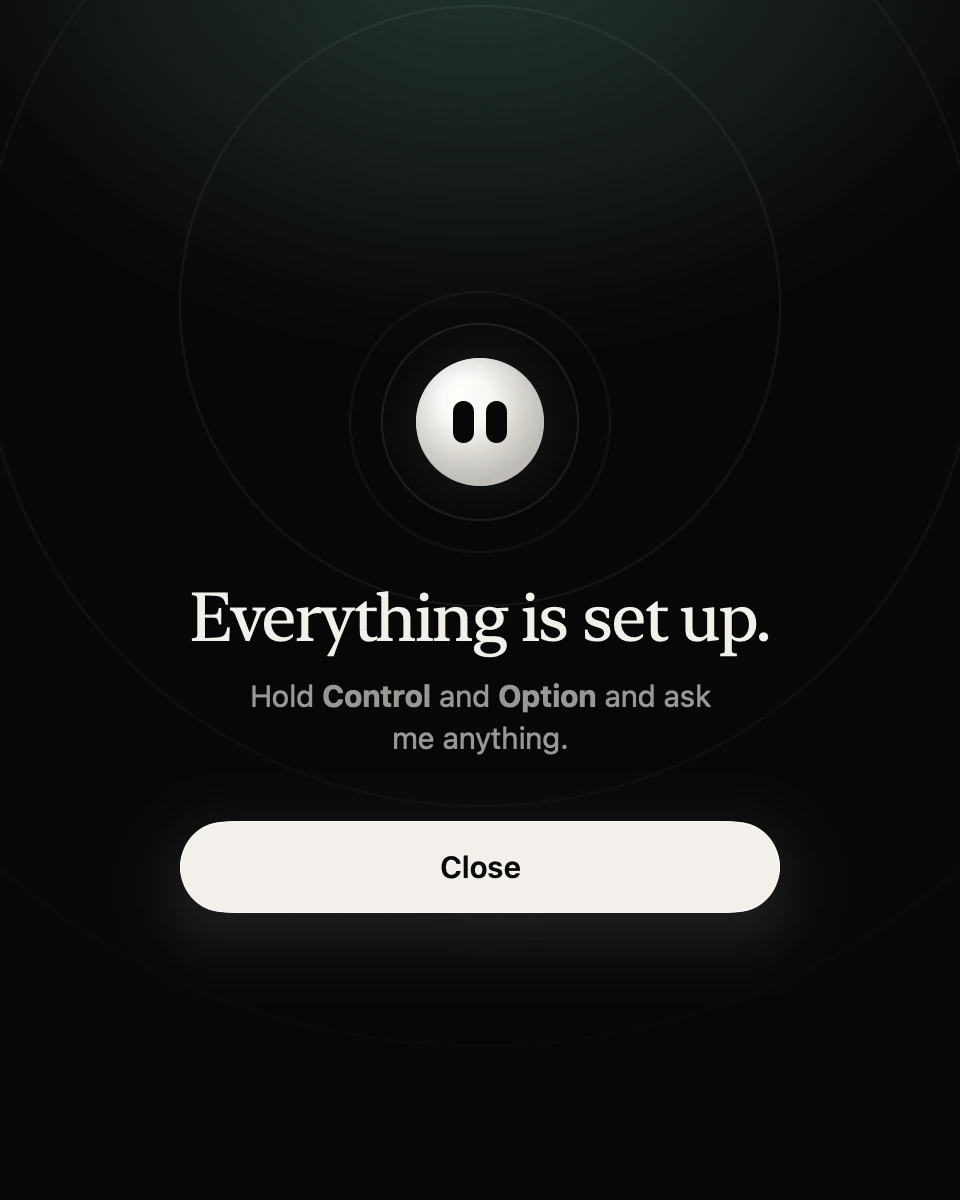 Setup: You're all set