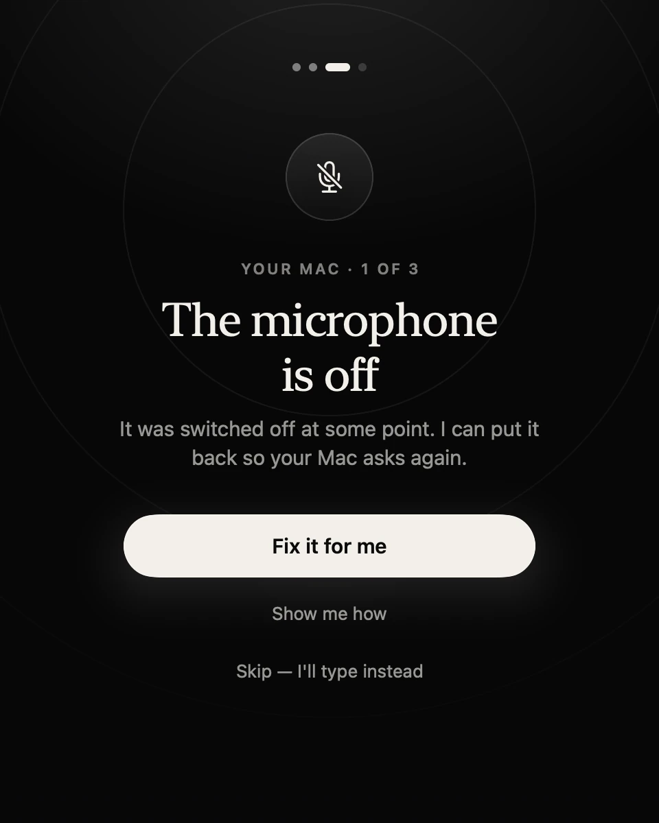 Setup: Microphone permission