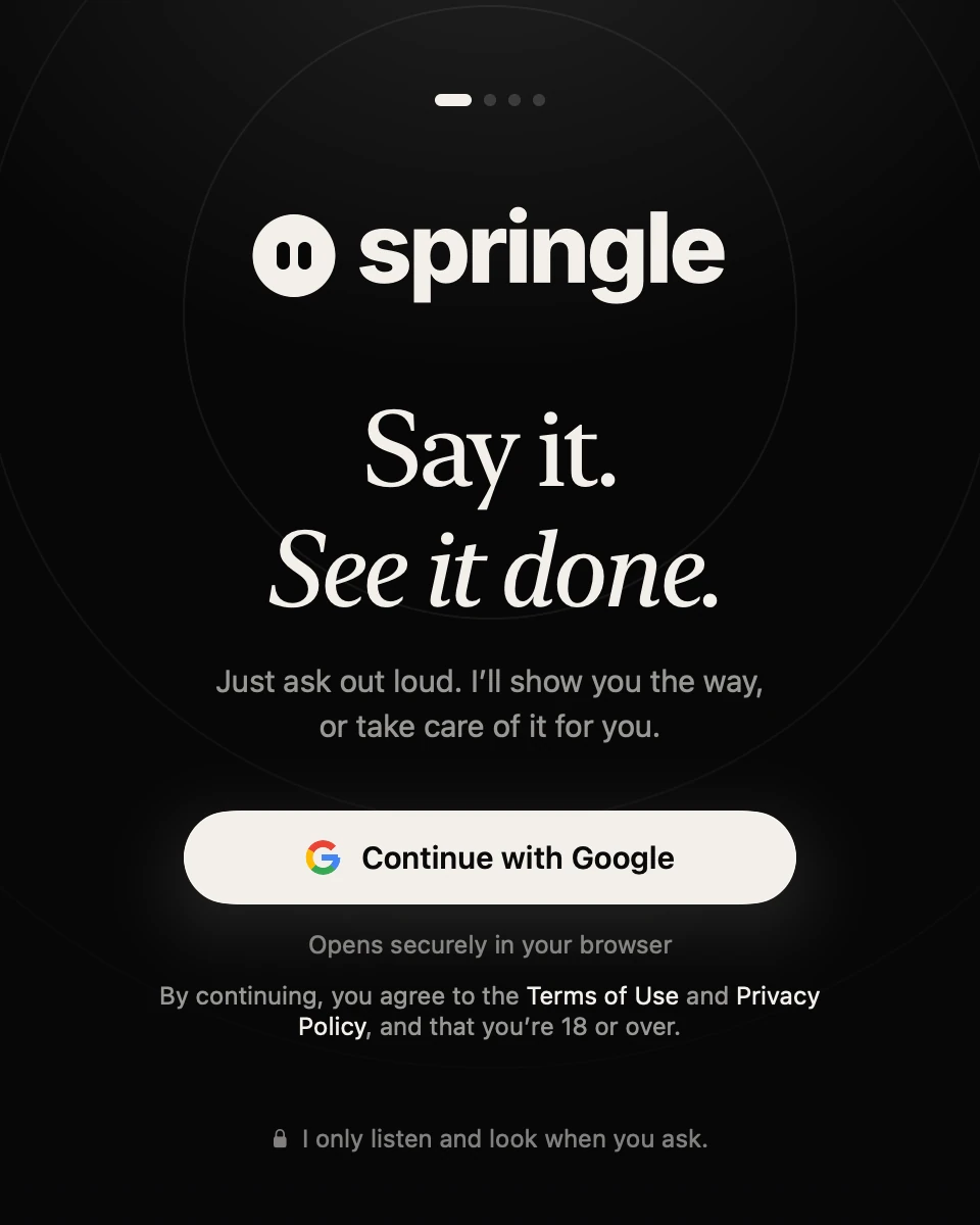 Setup: Continue with Google