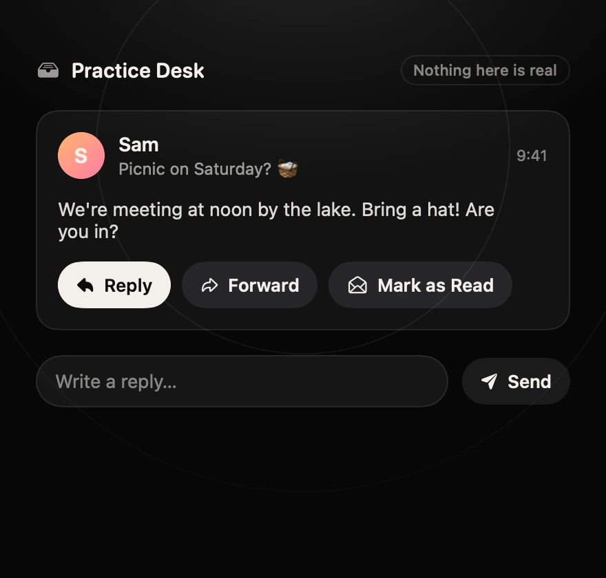 Tour: the Practice Desk with a reply to Sam