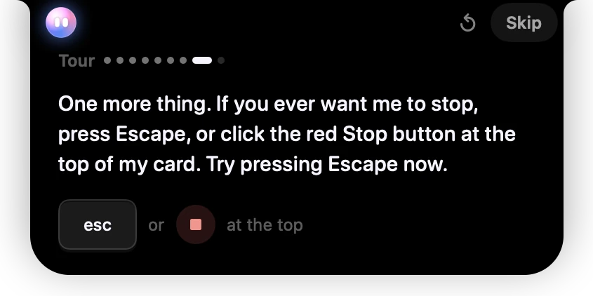 Tour: how to stop